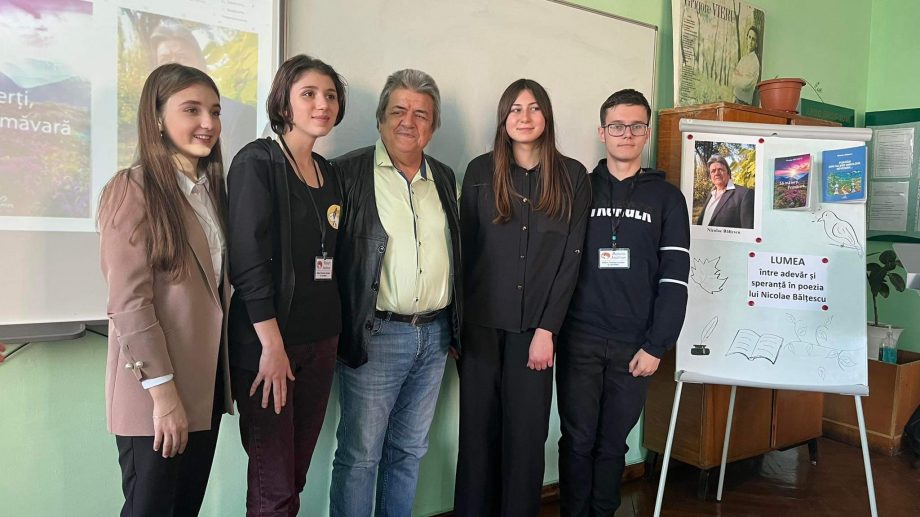 Elevii din Drochia la dialog cu poetul Nicolae Bălțescu: „Existența noastră pe acest pământ este un segment mic…”